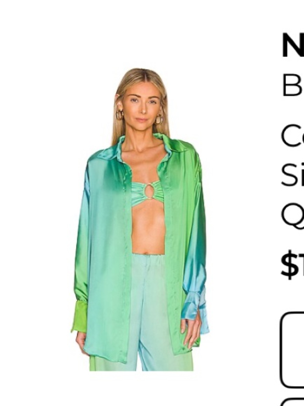 Baobab Collection Green-Blue Satin Bikini + cover up set